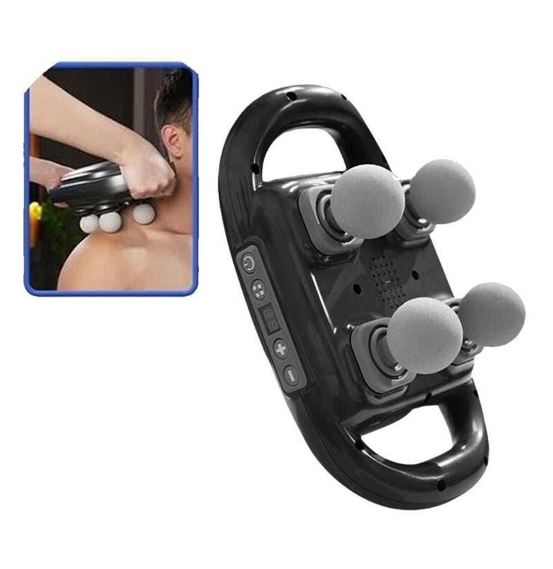 جهاز تدليك ب 4 رؤوس على شكل كور للمساج و6 أوضاع لمعالجة الأنسجة العميقة وتخفيف آلام الظهر والرقبة والساقين والكتفين. - Image 1